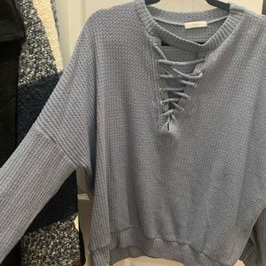 Soft, Lace-Up Boutique Sweatshirt